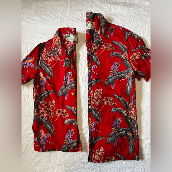Vintage Tops - - HERS - Vintage MATCHING His & Hers Hawaiian Paradise Found Vacation Shirts
